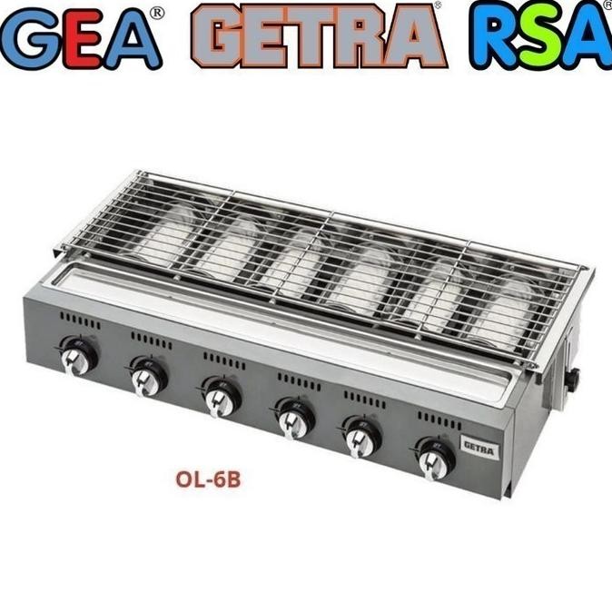 Griller Gas Getra Ol-6B Roaster 6 Tungku Pemanggang Sosis Bbq