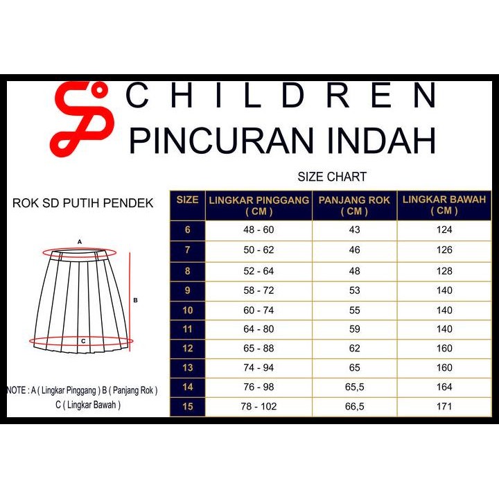 Terlaris Rok SD putih Pendek Karet Bahan FAMATEX size 6 - 15 Best Seller