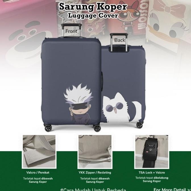 Jujutsu Kaisen : Gojo Satoru / Gojo-Sensei Cat - Luggage Cover / Pelindung Koper / Sarung Koper