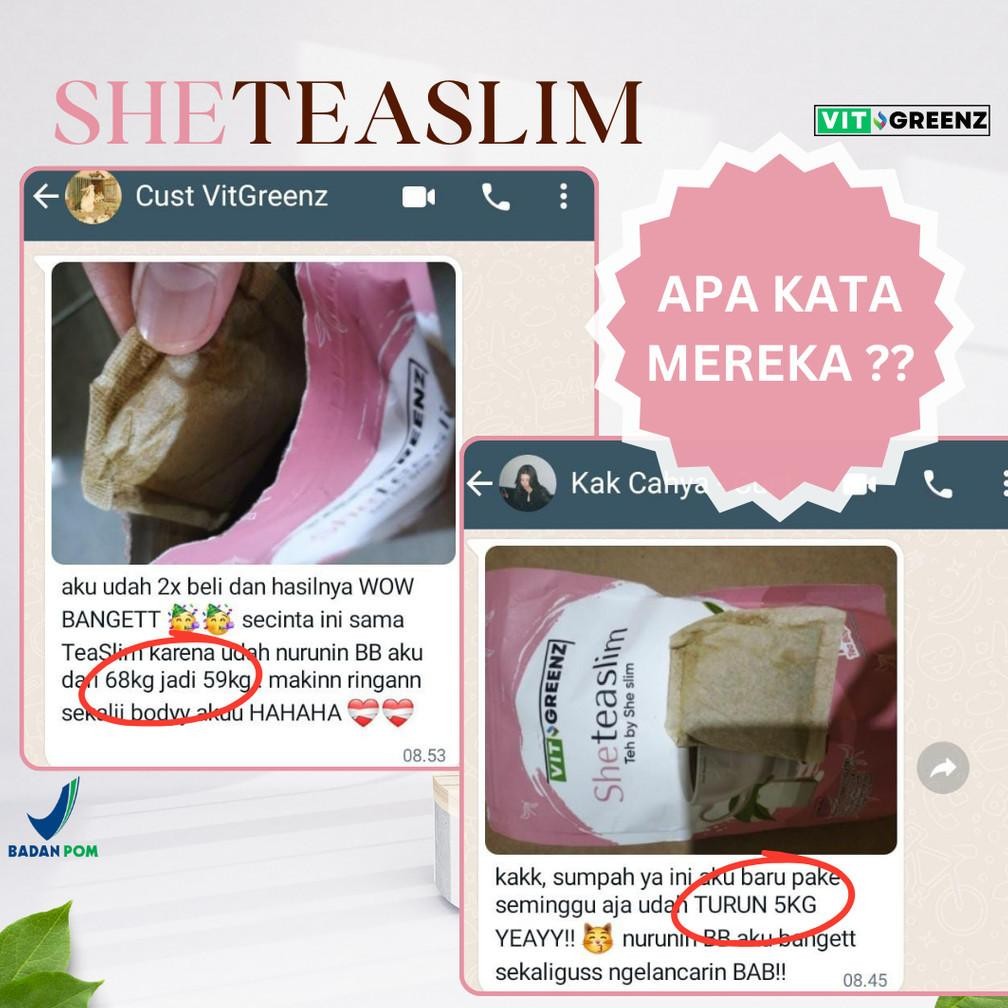 SHE TEA SLIM | DETOX DIET SLIMMING ORIGINAL | Teh Hijau Pelangsing Penurun Berat Badan Ampuh Bpom
