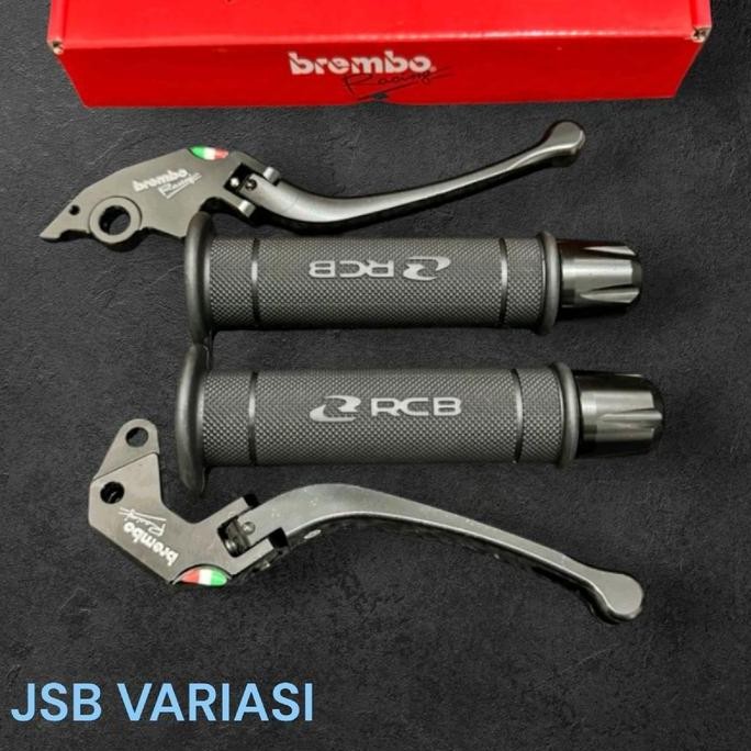 Paket 3in1 Handle Rem Lipat + Handgrip RCB HG55 + jalu stang CNC / Stylo 160 CBS Vario 160 CBS Vario