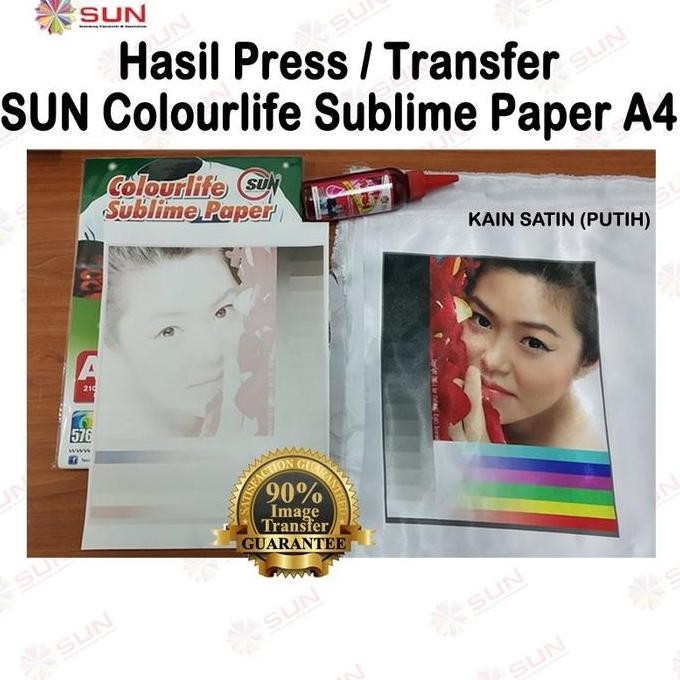 

Kertas Sablon Sublim Transfer Paper A4 110 Gsm - Sun Colourlife Sublime Paper A4 Isi 100 Lembar ( Untuk Mesin Press Mug, Mesin Press Kaos, Keramik, Piring, Topi, Plat Alumium, Puzzle, Bantal ) Terlaris