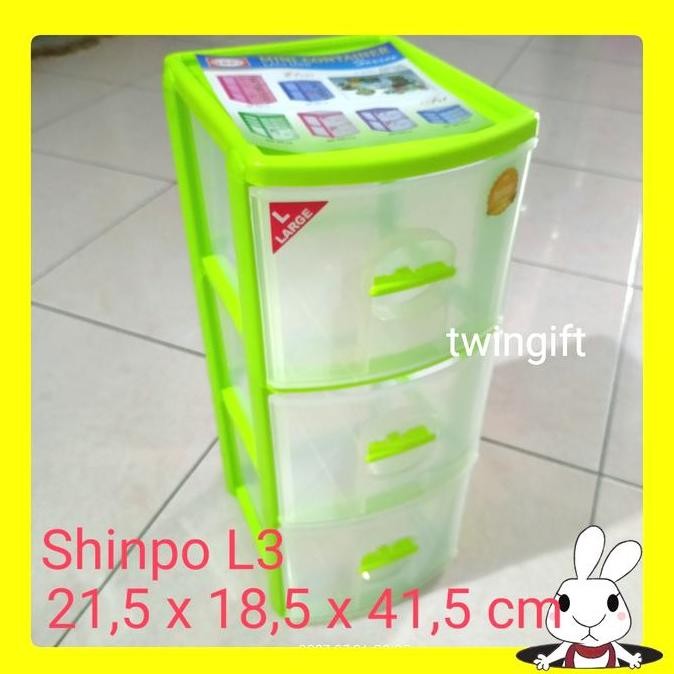 Spesial Rak Container Laci Besar, Shinpo Susun 3, (Sip-344/L3).
