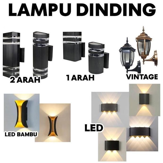 

lampu dinding tempel hias taman pilar teras outdoor dua arah kotak seg