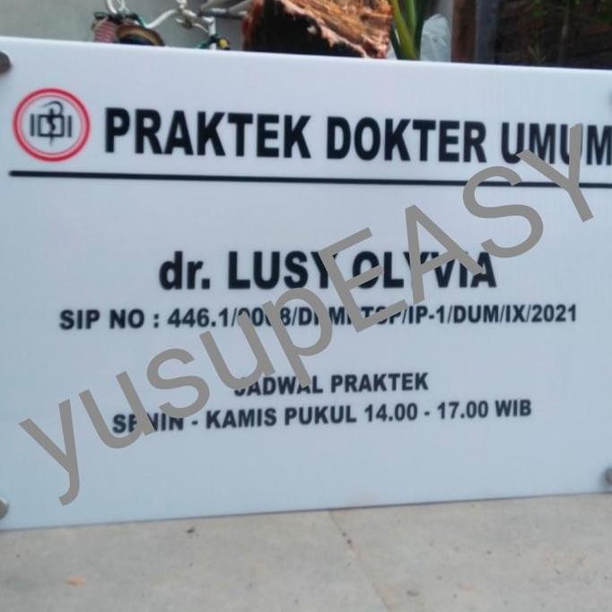 plang papan nama praktek 80x45 cm 2 sisi