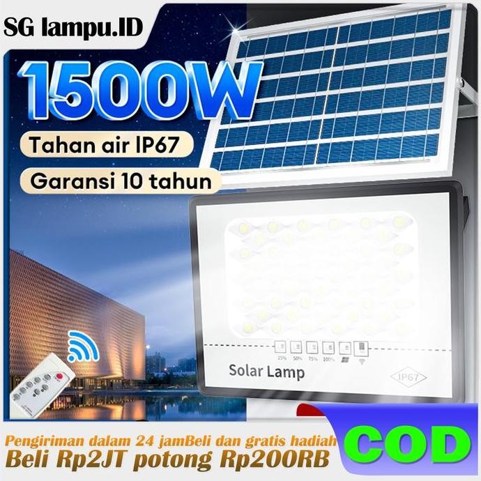 

in stockLampu tenaga surya Garansi 10 tahunLampu Sorot Tenaga Surya 1500W Otomatis dengan LED untuk Taman.