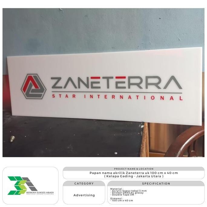 

Papan nama akrilik kantor 100 cm x 40 cm plang logo signage custom