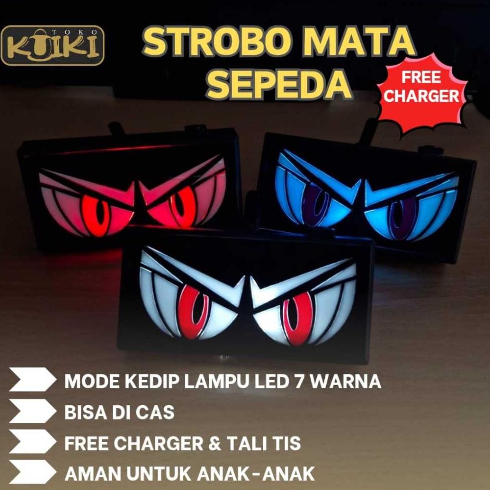 Premium Lampu Sepeda Mata Aksesoris Sepeda Anak Kelap Kelip Led Diskon