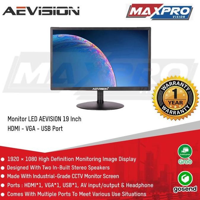 Premium MONITOR LED AEVISION 19 INCH AE-LED19A-2K HDMI VGA SPEAKER
