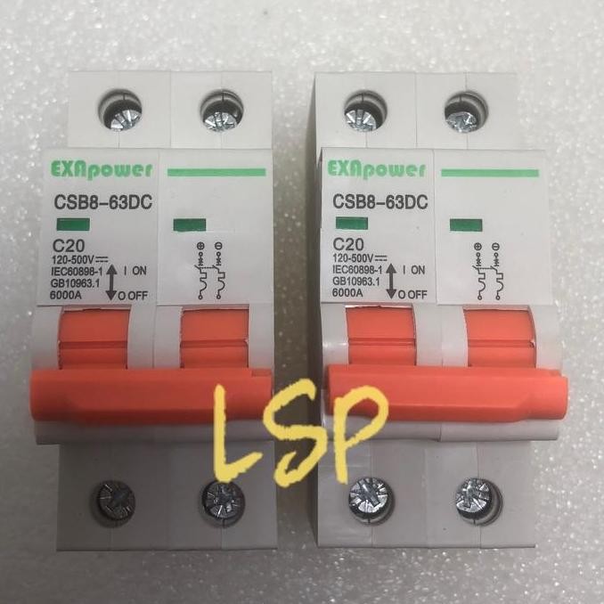 MCB DC 2P 20A 12-250V [terbaik]