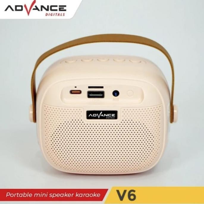 Speaker Bluetooth Advance V6 Karaoke 2 Mic Wireless Speker New Stok