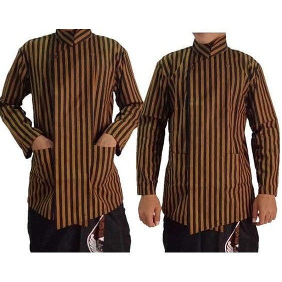 BAJU LURIK JAWA MODEL SURJAN COKLAT HITAM PRIA DEWASA