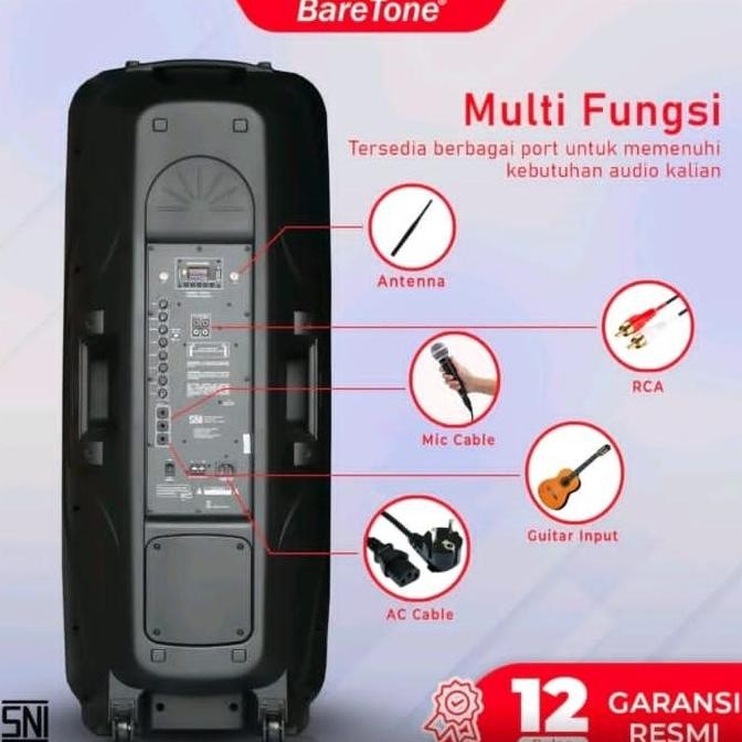 Baretone Speaker Portable Baretone Pm215 Double 15Inch 2Way 1000W New Stok