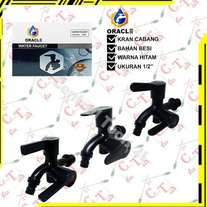 Promo Kran Air Cabang 2 Keran Taman Kamar Mandi Black Series Oracle