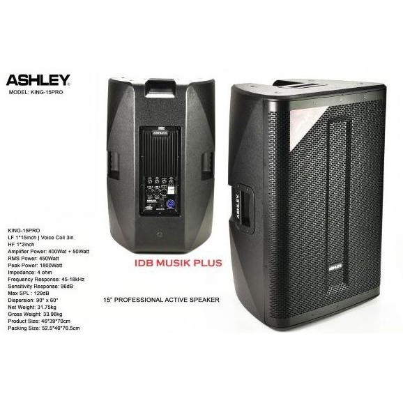Speaker Aktif 15 Inch Ashley King15Pro King 15Pro Original Ashley New Stok