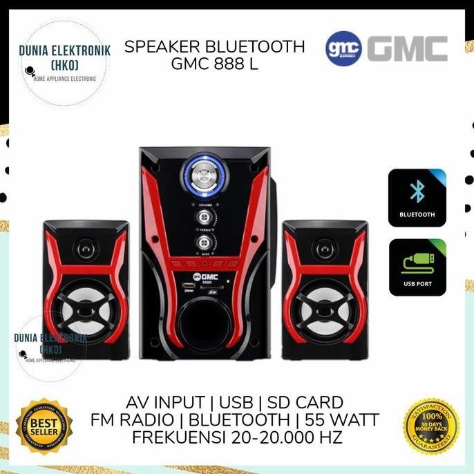 Speaker Gmc 888L Bt 888 L Bt Speaker Aktif Multimedia Bluetooth Usb Fm New Stok