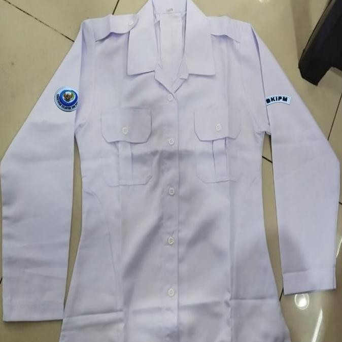 Tersedia Kemeja KKP RI Seragam KKP RI Putih Lengan Panjang Perempuan