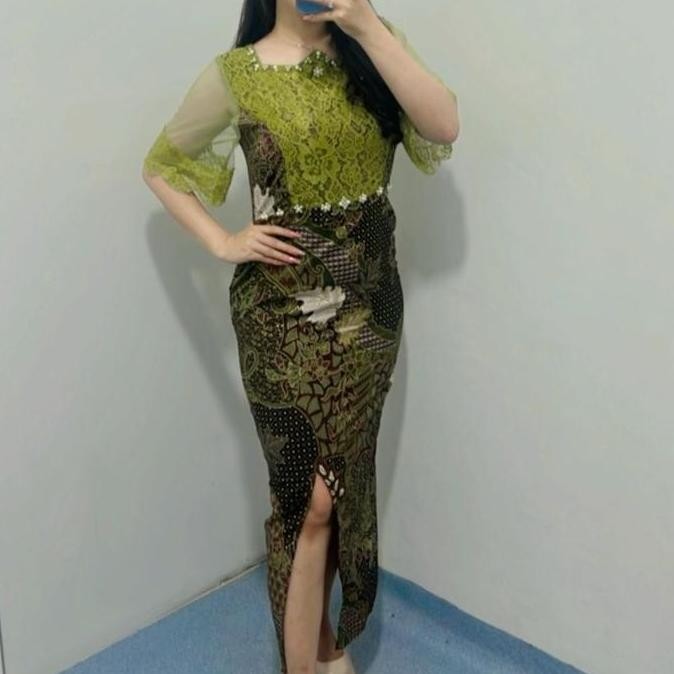 Dress Batik Melitha / Dress batik modern Natal dan kondangan Cantik  Mewah Kombinasi Kain Formal Pan