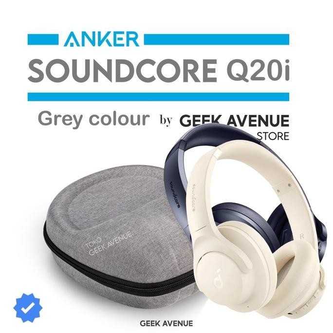 Tas Headset Anker Soundcore Q20I Q30 Q35 Grey Abu Abu - Headphone Case Warna Grey Special 0 Anker Sp