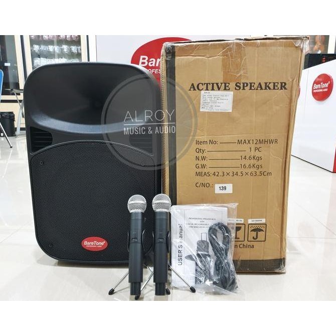 Speaker Portable Baretone 12" Max12Mhwr / 12Mhwr / 12 Mhwr New Stok