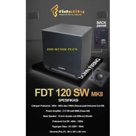 Subwoofer Aktif 12" Fidelity Fdt120Sw Fdt 120Sw Mkii Mk2 New Stok