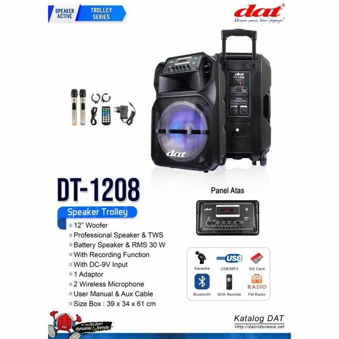Speaker Dat Dt1208 Portable Bluetooth New Stok