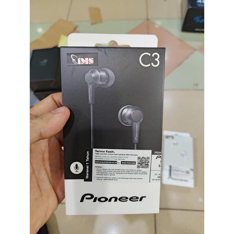 Pioneer Se-C3T C3 Earphone Headset With Mic Original New Stok