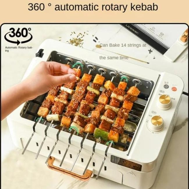 Alat Pemanggang Sate Otomatis Putar Oven Grill Kebab Bbq Hotpot Skewer