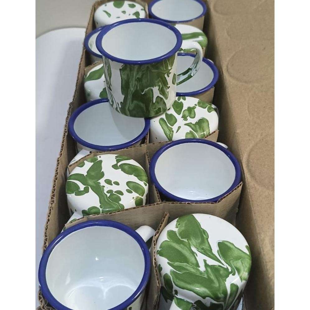 Terlaris Muq blirik 7 cm tanpa tutup 6 pcs/12 pcs,cangkir kopi jadul,cangkir jadul,cangkir enamel ja