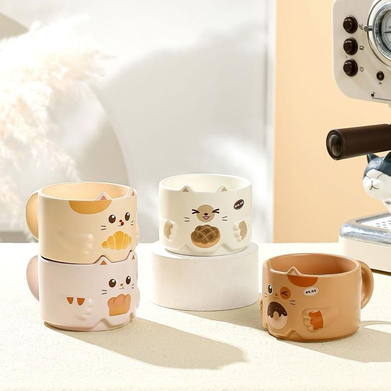 Terlaris [BARKAN] Mowy Ceramic Cup / Cangkir Keramik Tingkat / Cangkir Keramik Motif Lucu / Cangkir 