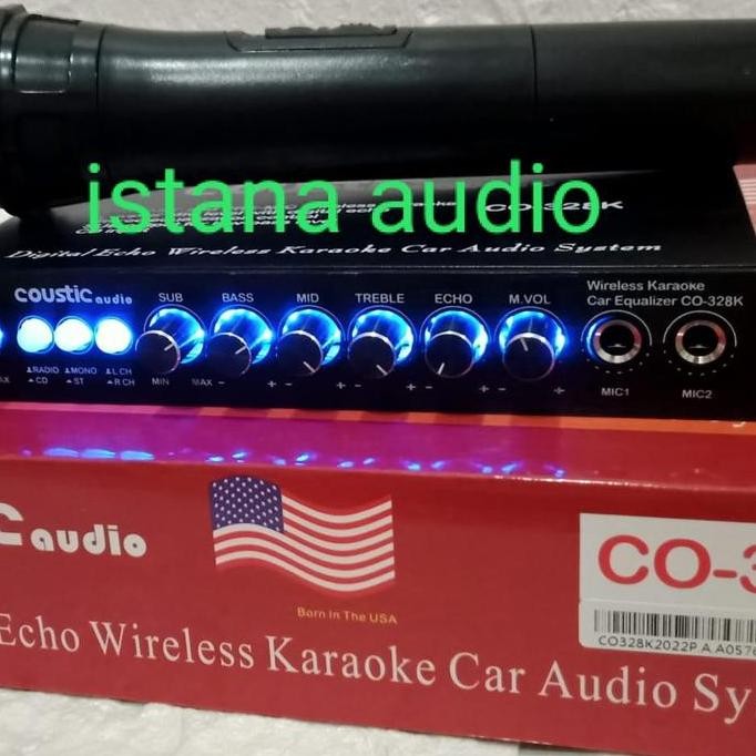 Parametrik Pre Amp Coustic Audio Co-328K Karaoke Wireless Mic 328K New Stok