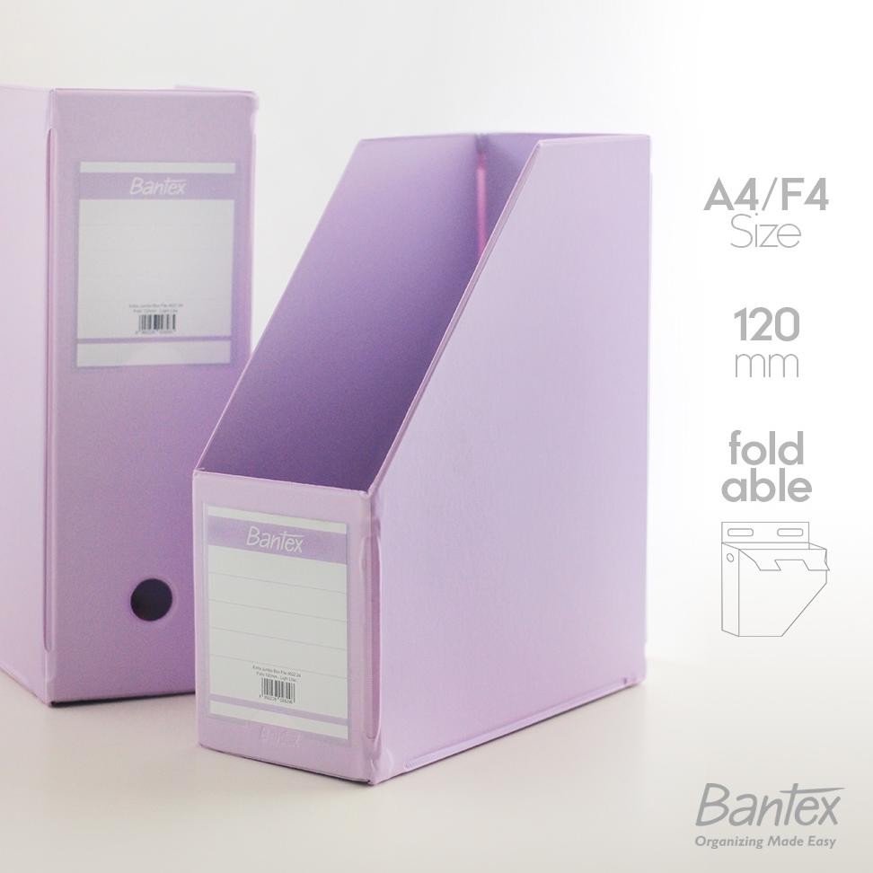 

Bantex Box File / Magazine File A4 F4 Folio Extra Jumbo 120 mm Light Lilac