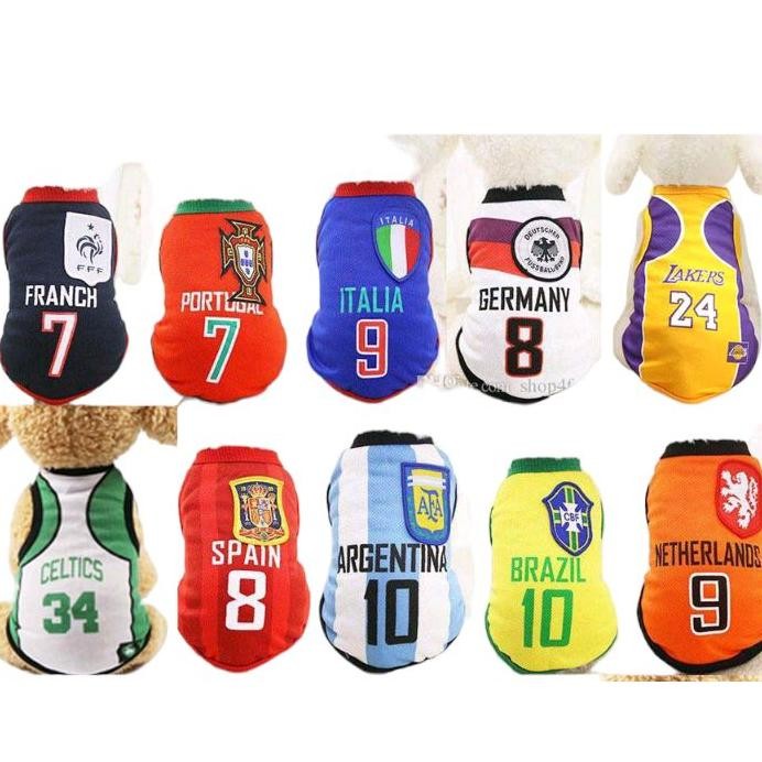 (Terbaru) Baju Bola anjing kucing/Baju soccer /Baju Argentina/Baju Spain/Baju Italy /Baju Netherland