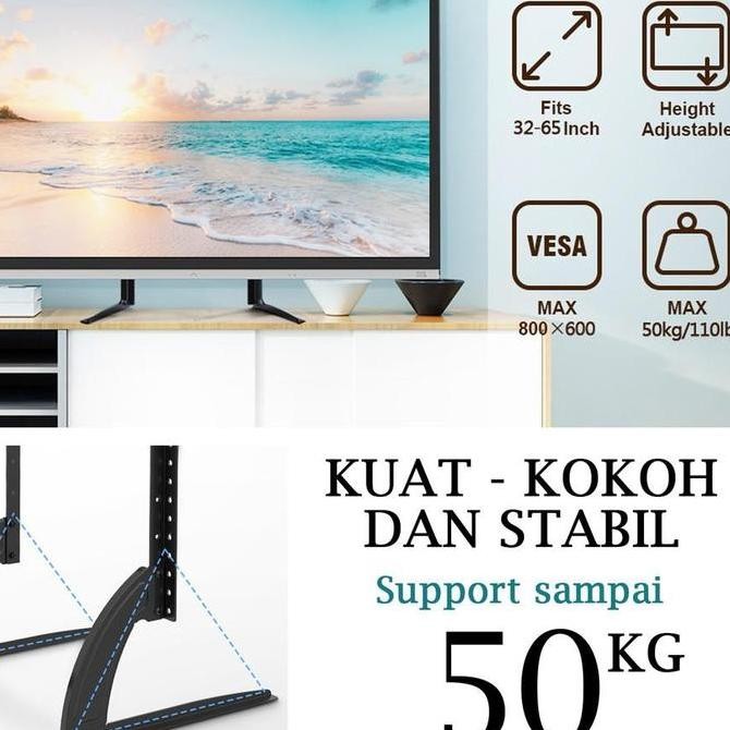 Braket Stand Kaki Tv 32-65 Inch Lg Samsung Sony Tcl. All Mrek Kaki Tv