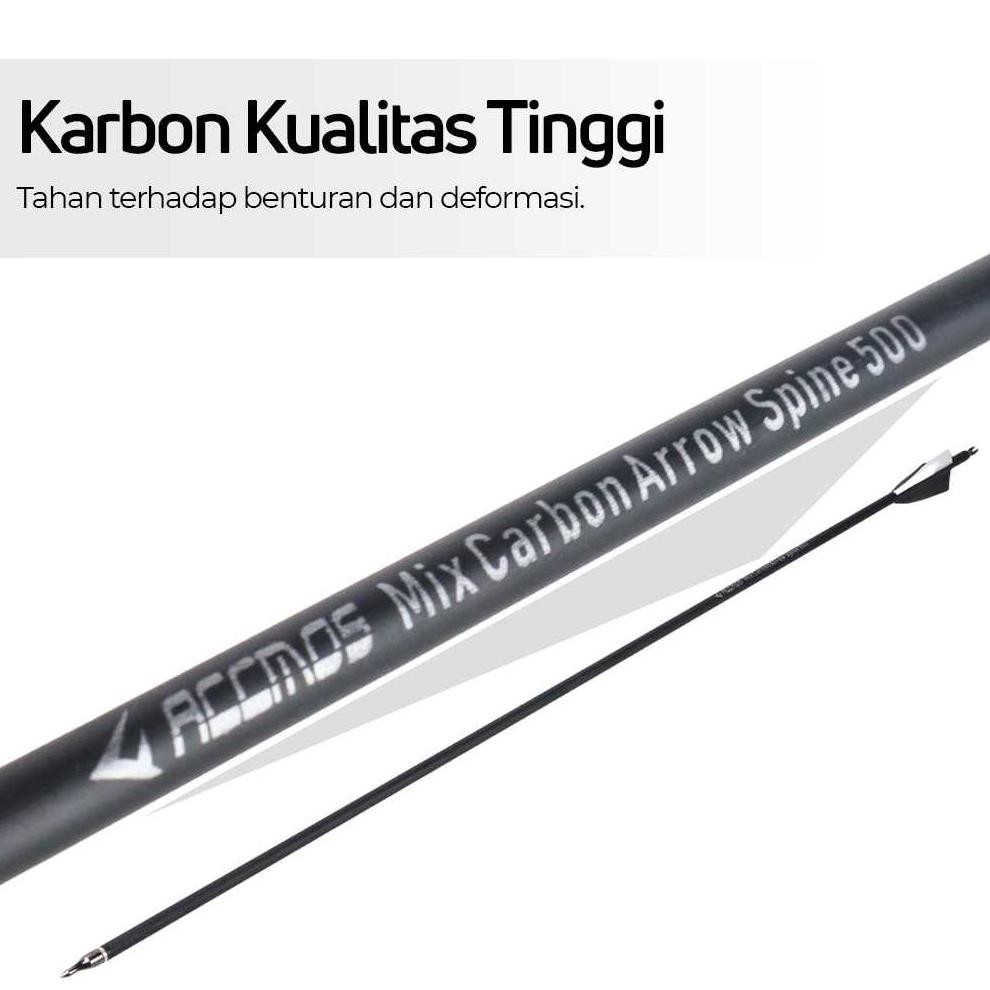 ACCMOS Anak Panah Carbon Arrow 32.5 Inch 500 Spine 12 PCS