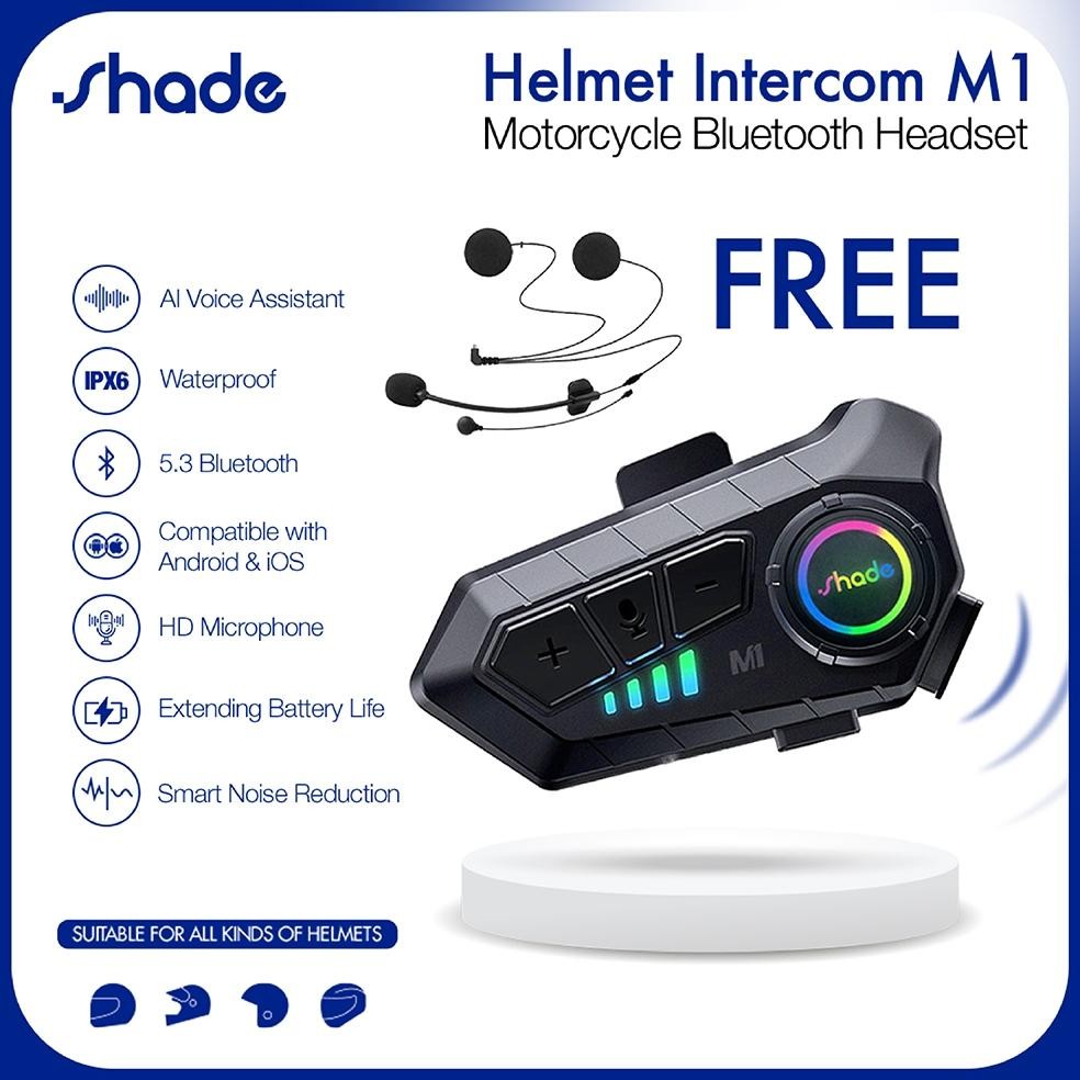 SHADE Headset Helm Bluetooth / HeadPhone Helm Bluetooth / Intercom Motor / Headset Bluetooth Helm Mo
