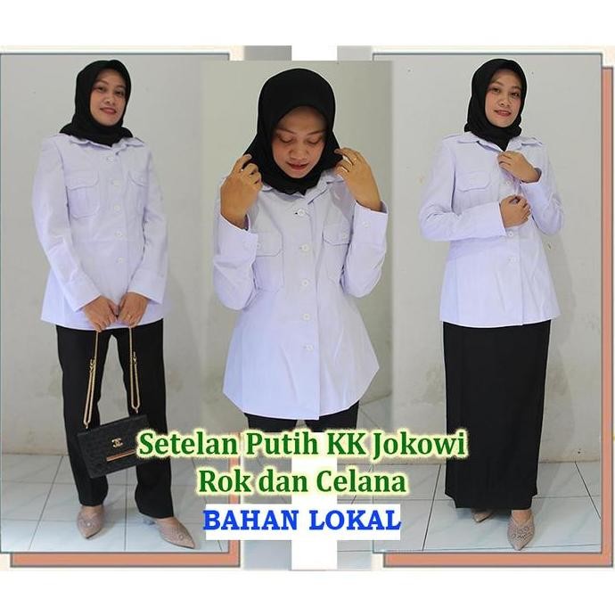 Tersedia setelan baju kemeja putih kantong dua di dada setelan rok atau celana #kemeja #setelankerja