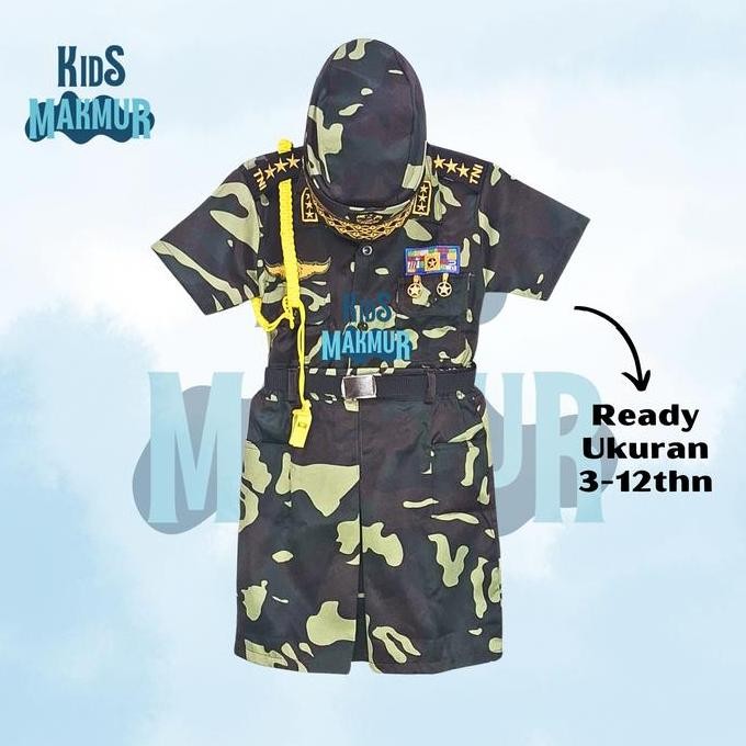 Tersedia Baju tentara anak perempuan TNI loreng baju profesi seragam tni anak