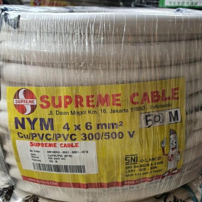 Kabel Listrik NYM 4x6 4 x 6 4x6mm 4 x 6 mm Supreme Meteran Eceran