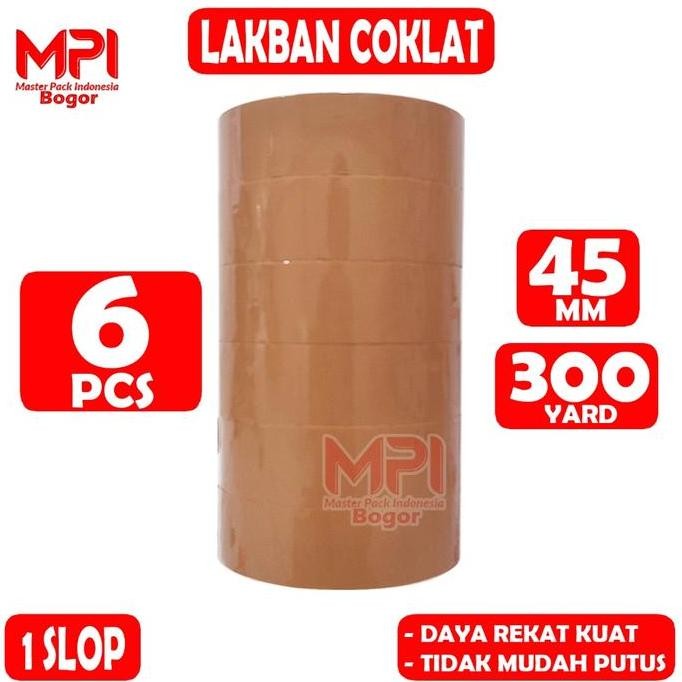 

Promo 1 Slop / 6 Pcs - Lakban Coklat Jumbo Mpi 45 Mm X 300 Yard - Lakban Packing - Master Pack Indonesia Bogor