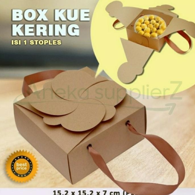 (Expert) Kotak Dus Box Kue Kering Toples KEMBANG - Isi 2