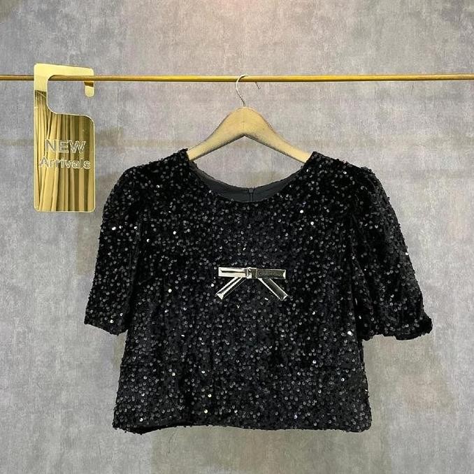(Expert) Sequin Glitter Top Premium Blouse Atasan Wanita