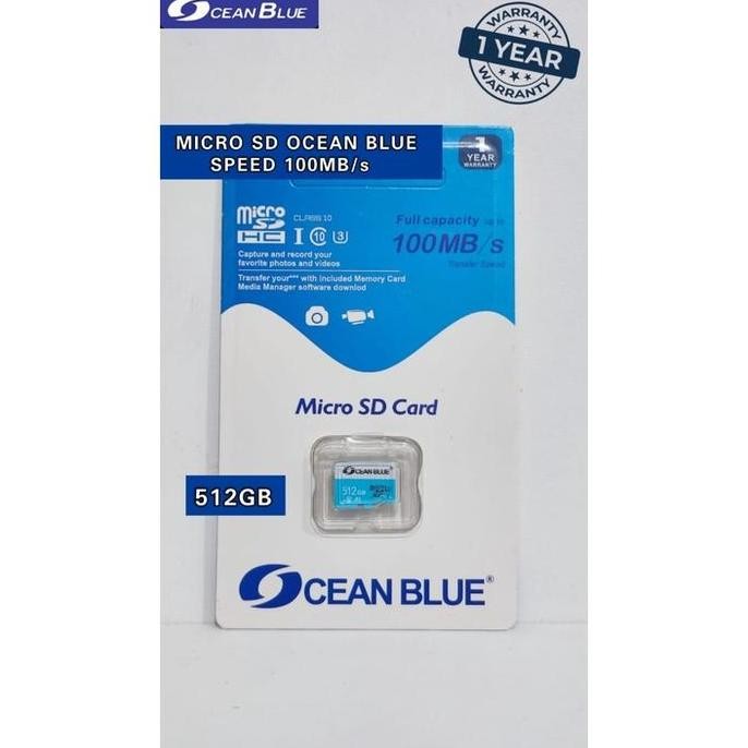 Ocean Blue Memory Card Micro Sd Original 16 32 64 128 256 512 Gb Mmc New Stok