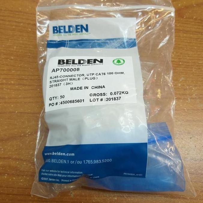 ready RJ 45 cat 6 belden / rj 45 belden / belden / konector cat 6 belden