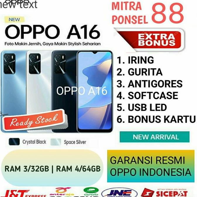 Oppo A16 Ram 3/32 Gb Garansi Resmi Oppo Indonesia Terbaru
