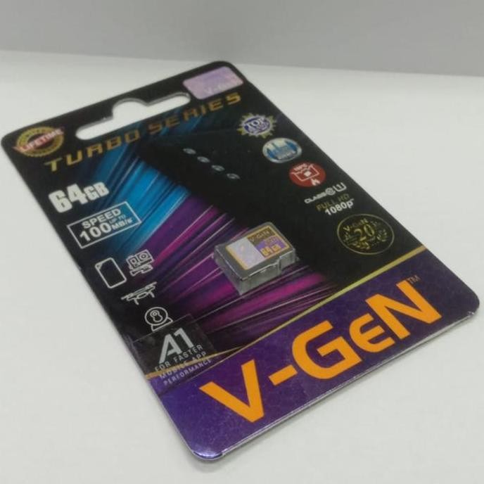 V-Gen Micro Sd Vgen 64Gb Class 10 Turbo Series Memory Card Hp 64 Gb Na New Stok