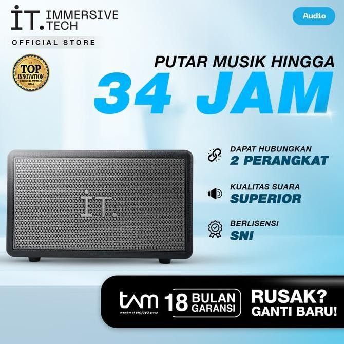 Murah It Monarch Bluetooth Speaker T12 - Black