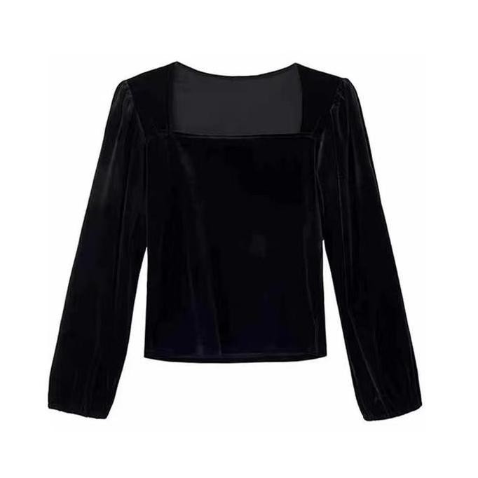 (Expert) Elmoragallery BJ1007 Baju Atasan Wanita Bludru Blouse Cocok Untuk Acara Casual Top Cewek Hi