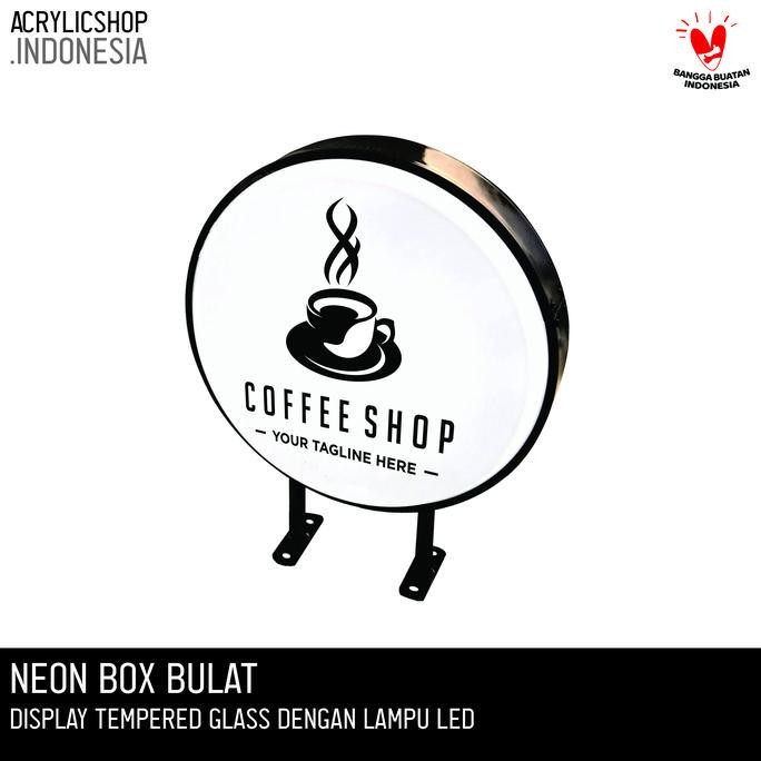 Sale Neon Box Bulat Murah 2 Sisi / Neon Box Akrilik + Lampu Led