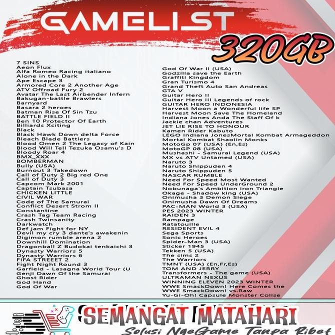 ready HDD PS2 320GB - HARDISK EKSTERNAL PS2 - Support Semua PS2 Full Game